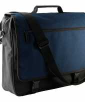 Documenten tas donkerblauw zwart 14 liter