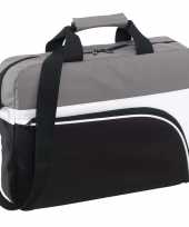 Documententas laptoptas zwart grijs 40 x 10 x 30 cm