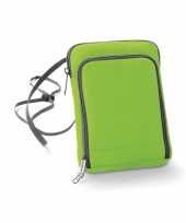 Lime groen documententasje 19 x 14 cm